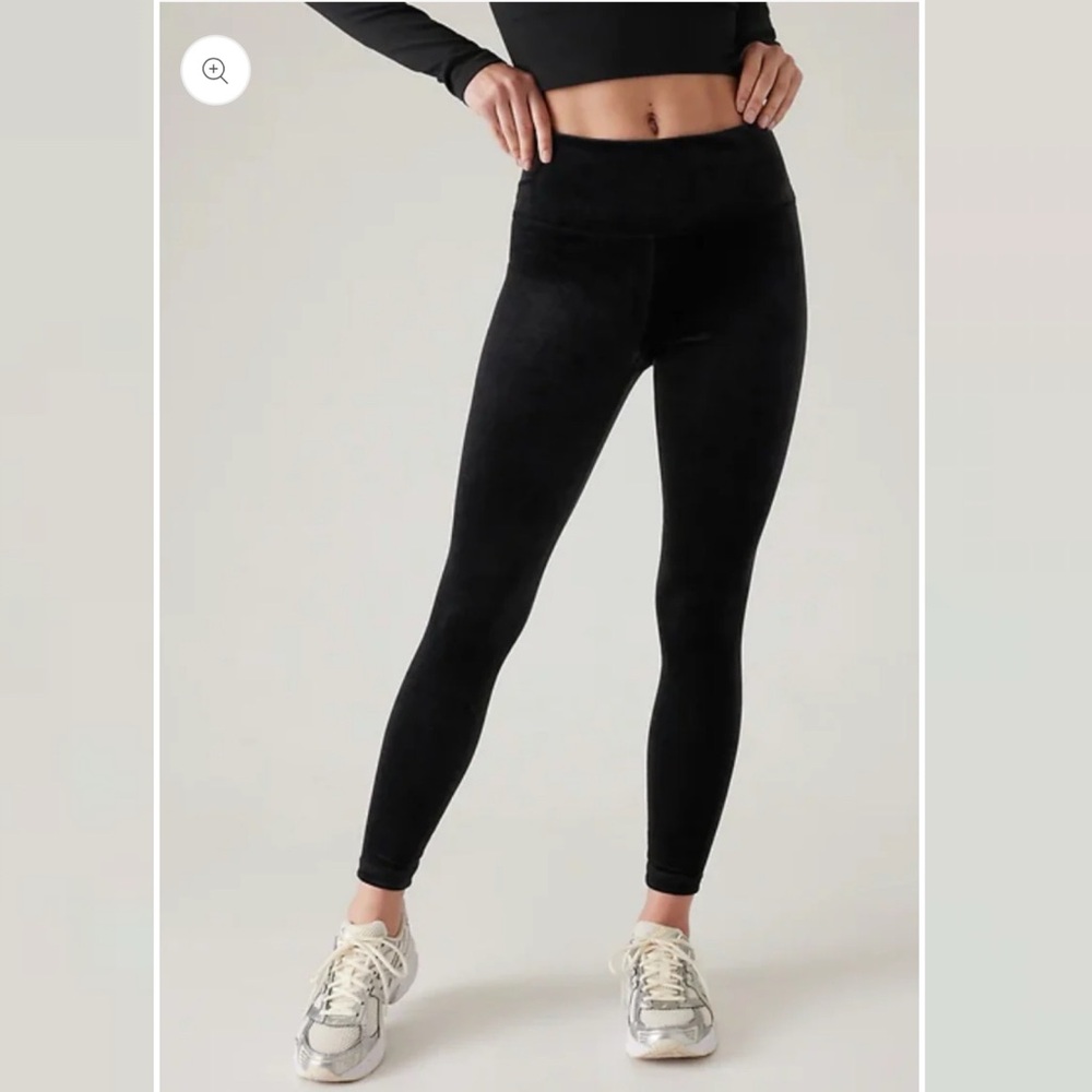 Women’s Athleta Black Velvet Elation Leggings (Tights) — Small